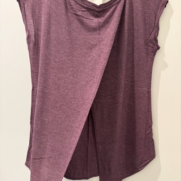 NEW Aritzia Wilfred Purple Anvers T shirt Split Back Cotton Tee Capsleeve Top XS - Picture 14 of 14